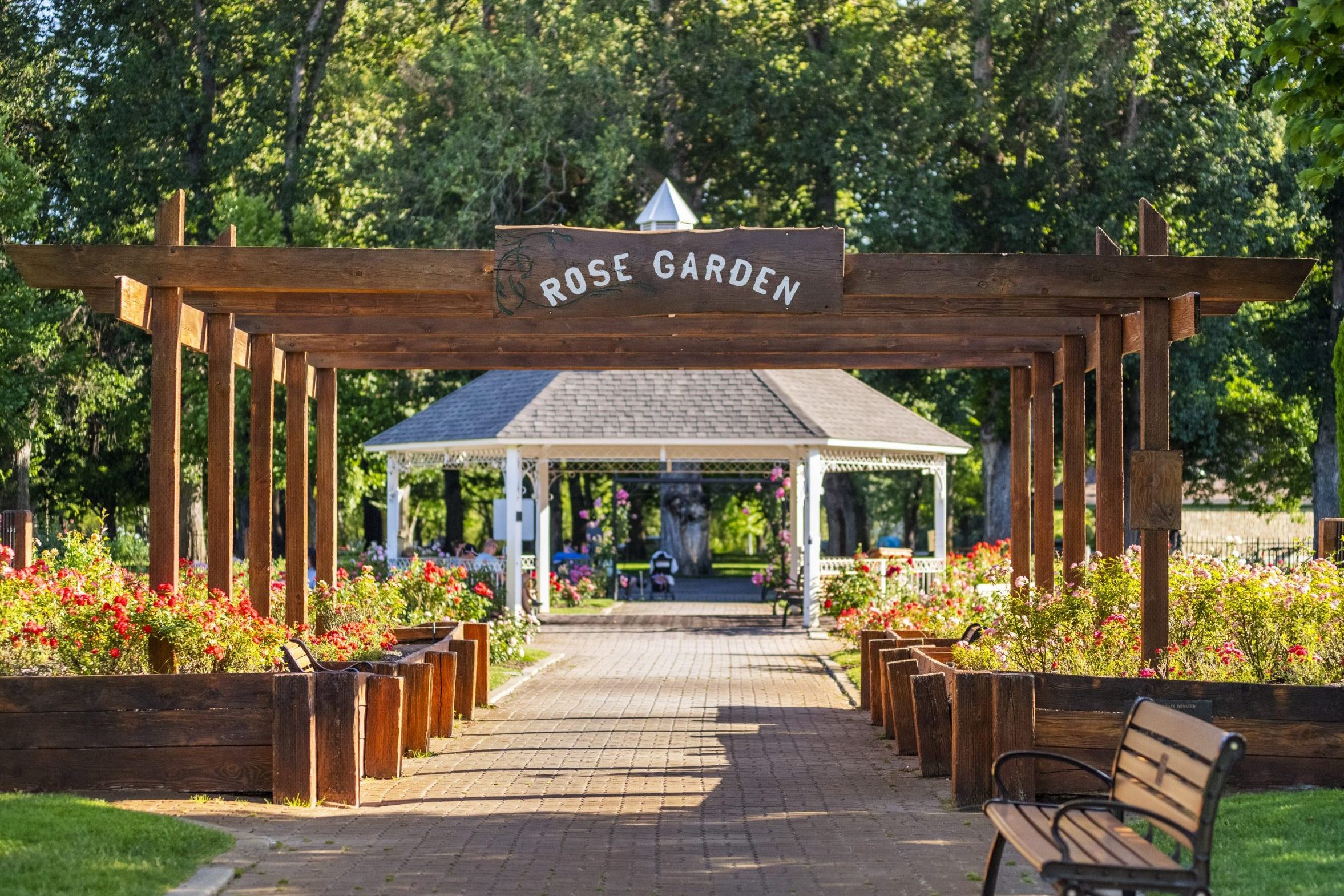 Rose garden gazebo in Julia Davis Park located in Boise, Idaho