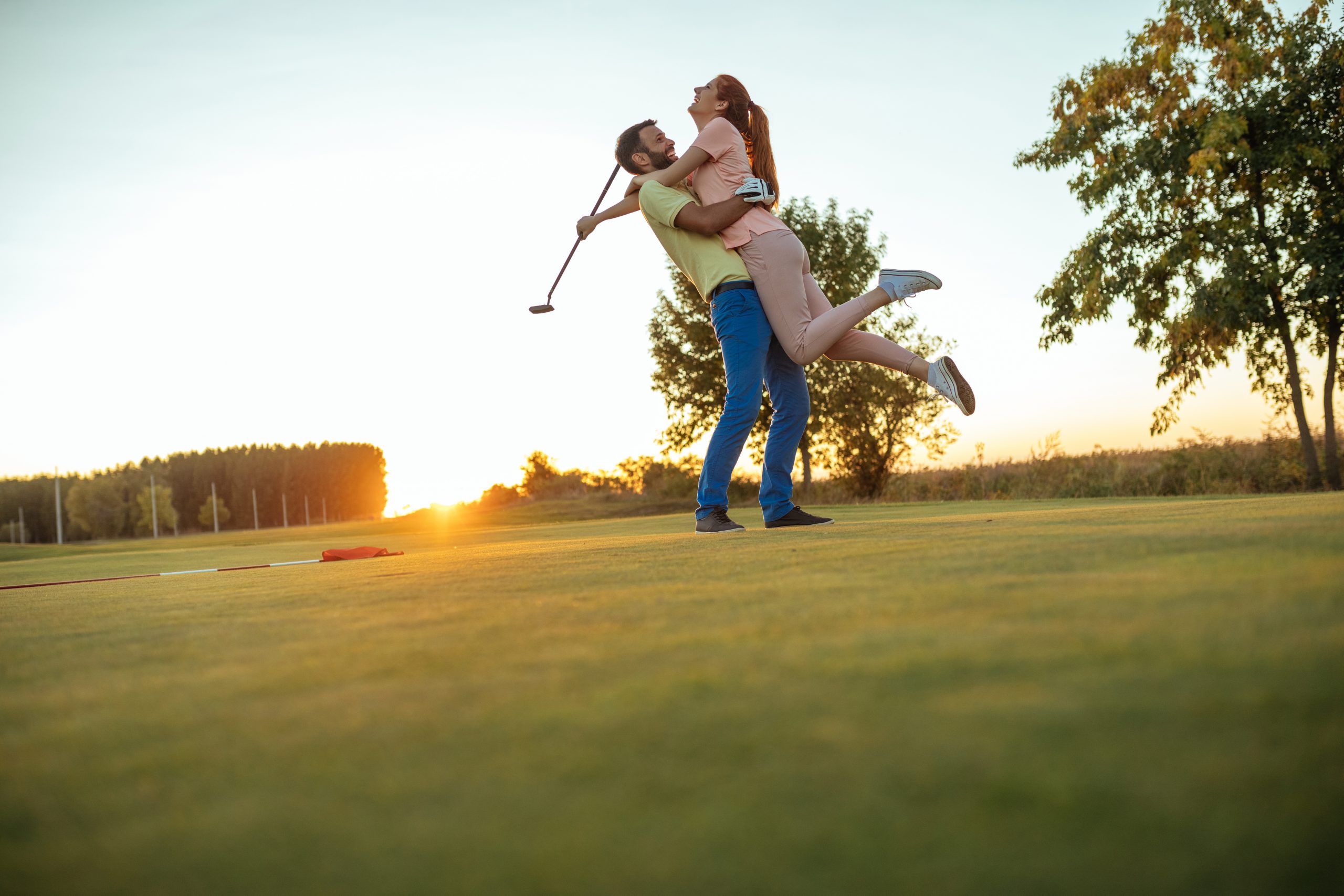Golfing couple