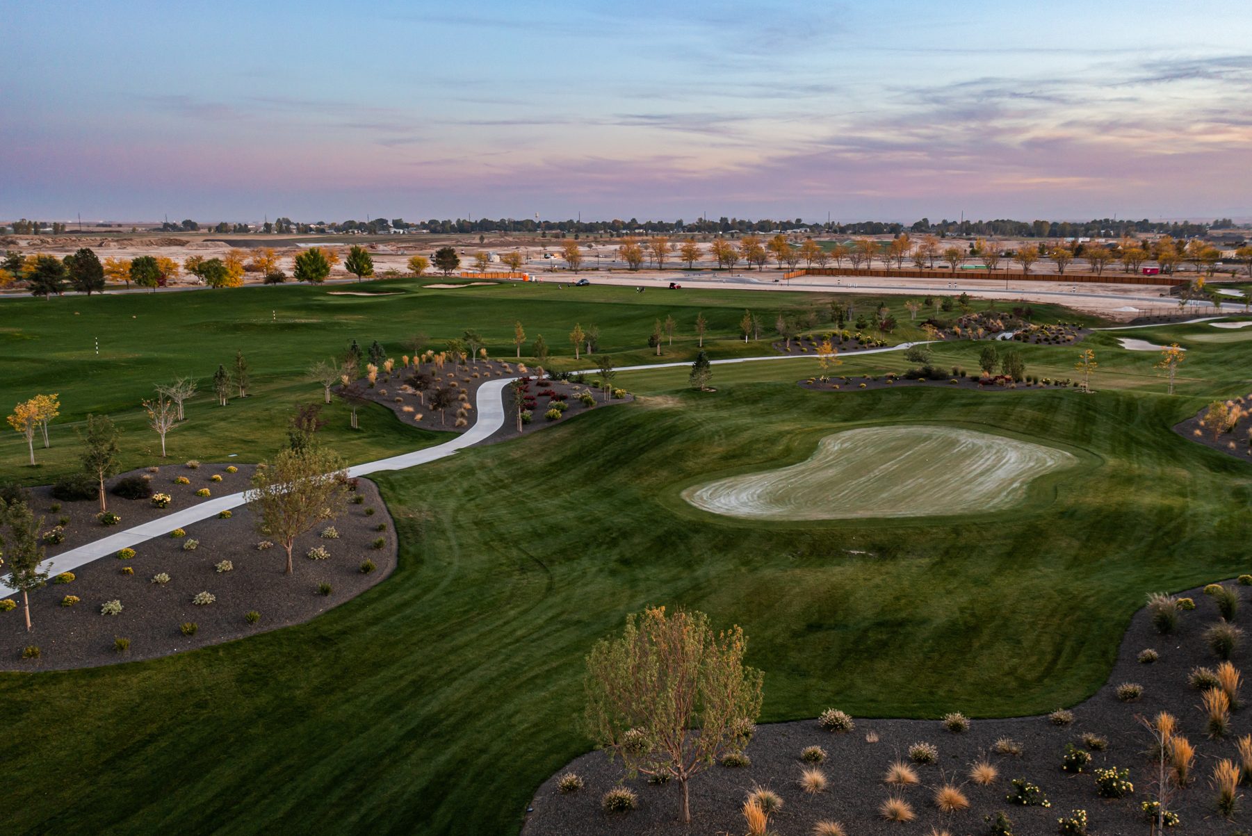 Aerial view of Falcon Crest Golf Club in Kuna, adjacent to the master-planned Valor community