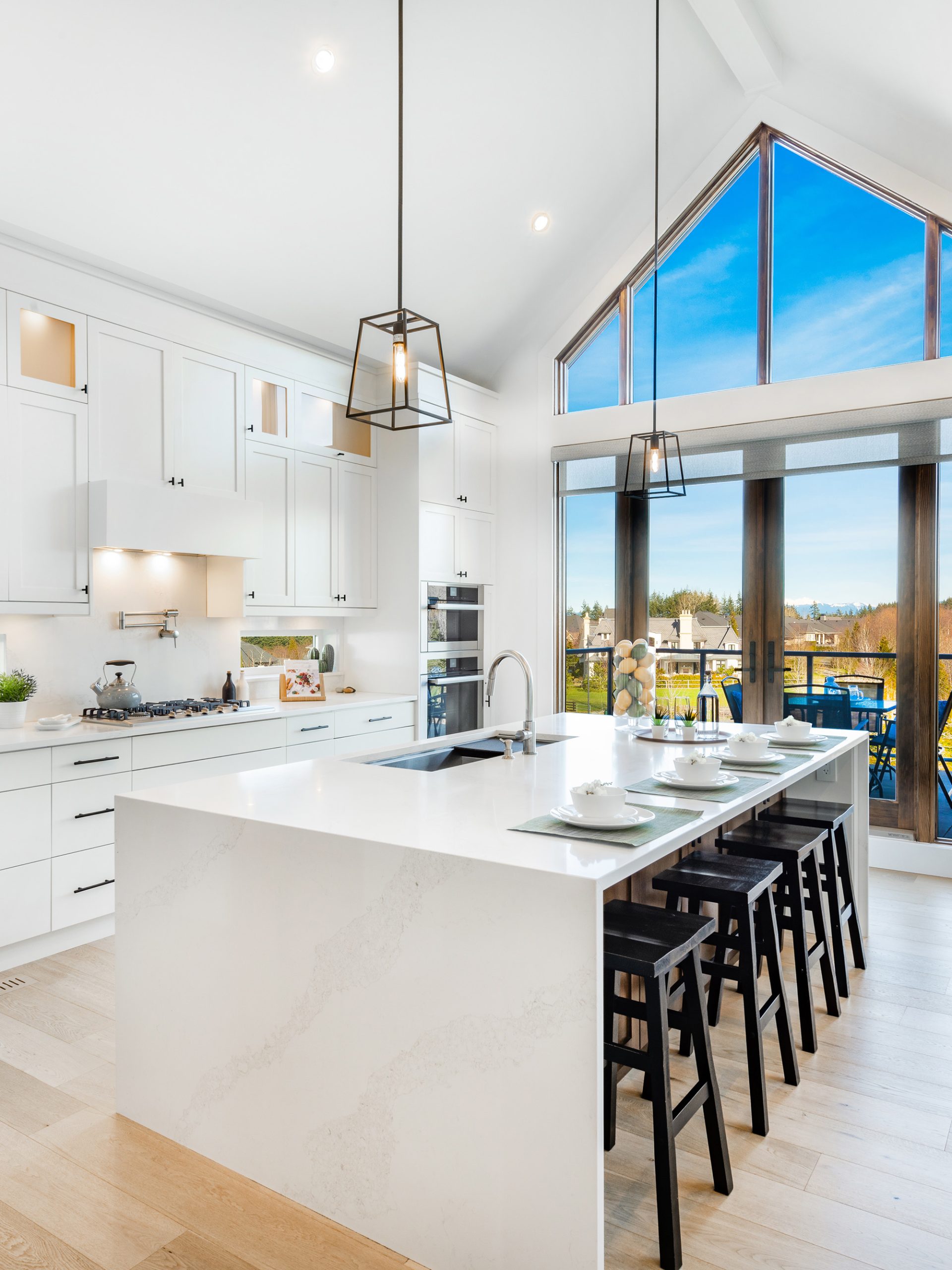 Luxury Kitchen Island with Waterfall Edge