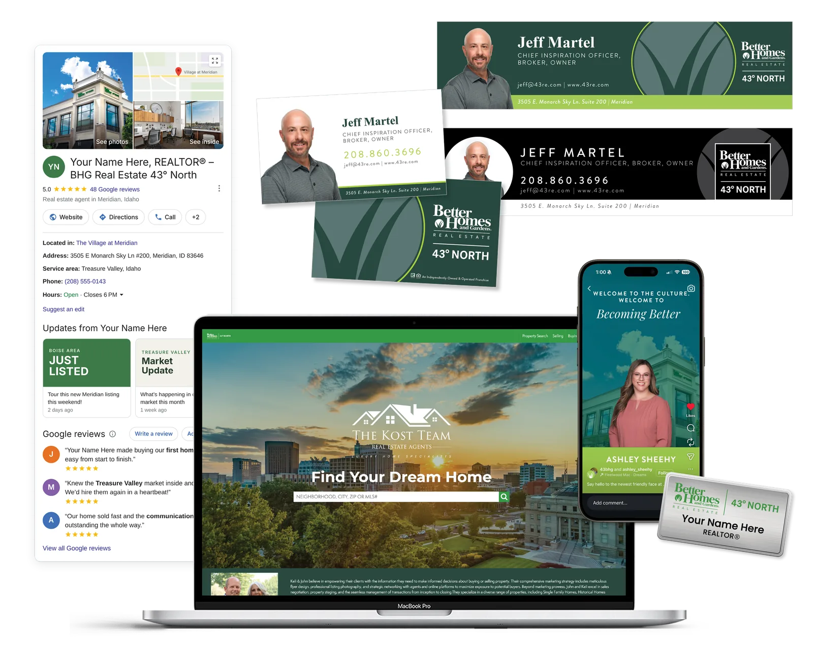 New agent essentials: Google Business profile, business cards, email signatures, agent website, social welcome post and name tag