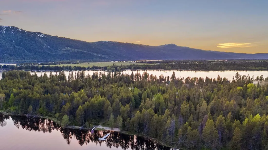 West Mountain views and Cascade Lake by Whistler's Cove in Donnelly Idaho